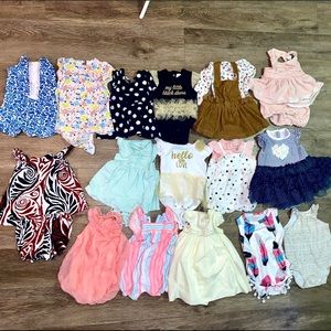 Baby girl dresses and rompers size 0-6 M
